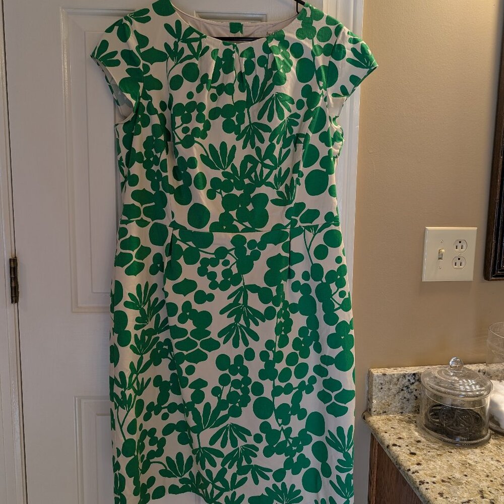 Boden Green and White Dress Size 14